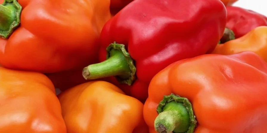 Assorted Fruity Peppers on a wooden board