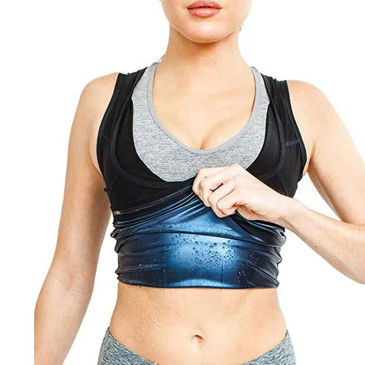 

Women And Men Sweat Sauna Vest Body Shaper Slimming Shirt Loss Weight Polymer Waist Trainer Sweat Sauna Suit