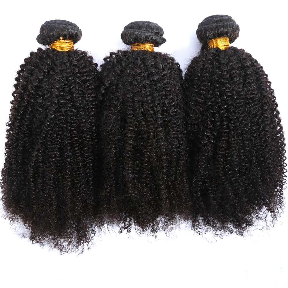 

4B 4C Natural Virgin Curly Hair Weave Bundles Hair Mongolian Afro Kinky Curly Human Hair Bundles, Natural color human hair extension