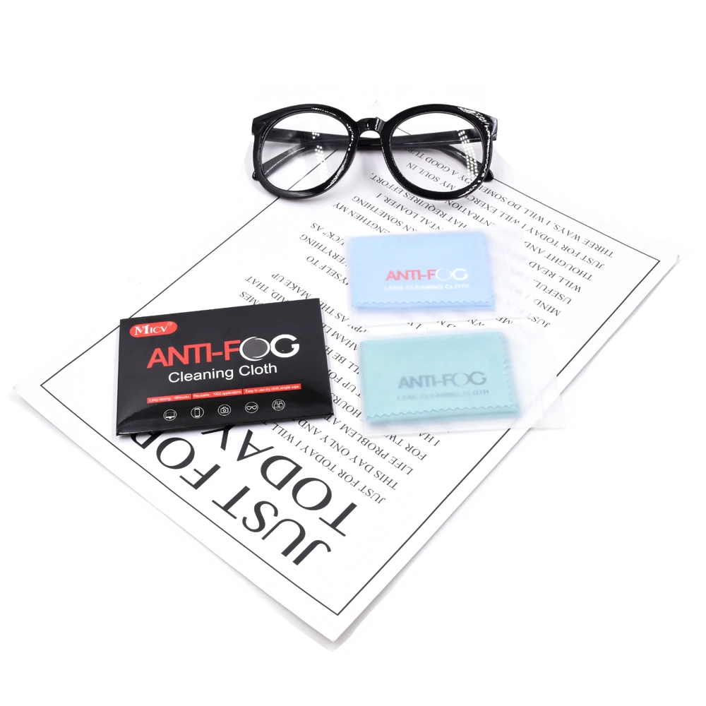 

Fashion Individual Package Eyeglass Antifog Cloth Nano Anti Fog Dry Wipe Lens Cloth Anti-Fog Cleaning Microfiber Cloth