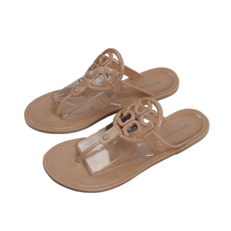 

2020 new ladies flip flat shoes summer beach shoes jelly slippers