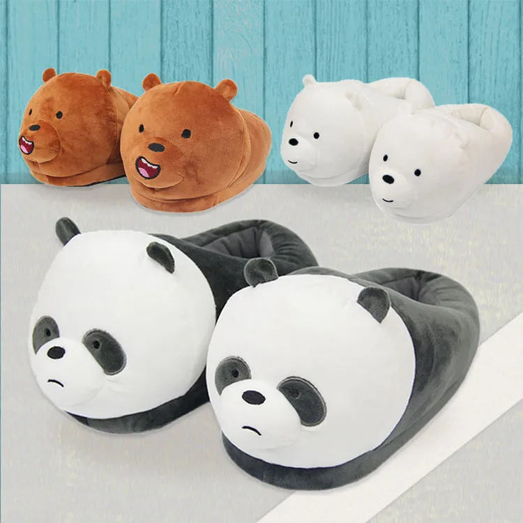 

Wholesale soft soft cozy plush winter cartoon panda cute cotton slippers to keep warm at home