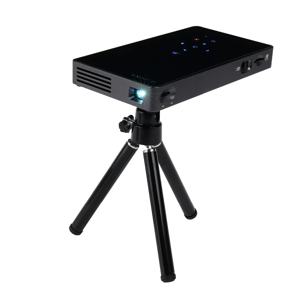 

Latest Palm Size DLP P8I Portable Pico Video Beamer Support USB mini phone projector, Black