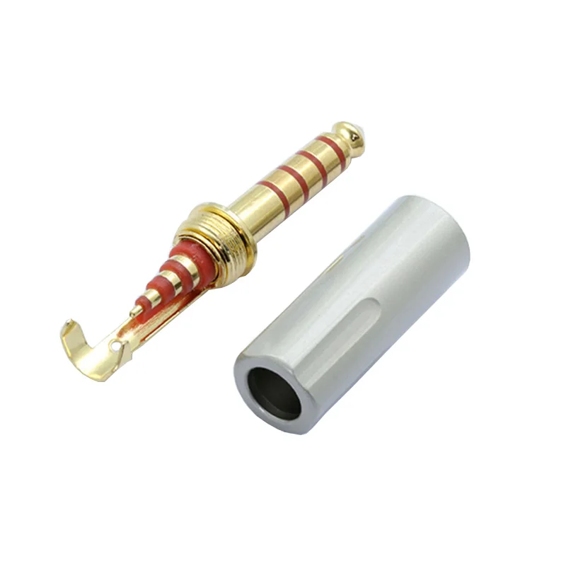 

Copper 4.4mm 5 Poles Male Plug Luxury 4.4 MM 5Pins Stereo Plug Headphone Soldering Wire Connector for 6MM Cable DIY