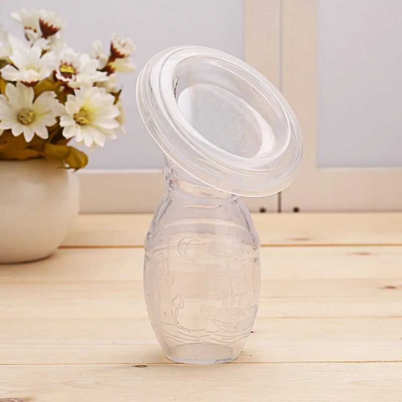 

BPA Free Silicone Breast Pump Breast Collector Baby Feeding Manual Breast Pump, Transparent