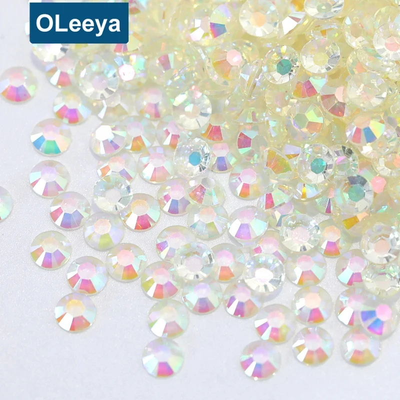 

Wholesale Full Size Transparent Clear AB Flatback Non Hotfix Crystals Nail Art Resin Non Hot Fix Rhinestones for Nail Art Crafts, Crystal ab transparent