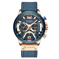 

Curren 8329 New Fashion Casual Latest Watches For Mens Waterproof Leather Belt Calendar Function Chronograph Watch Reloj Mujer