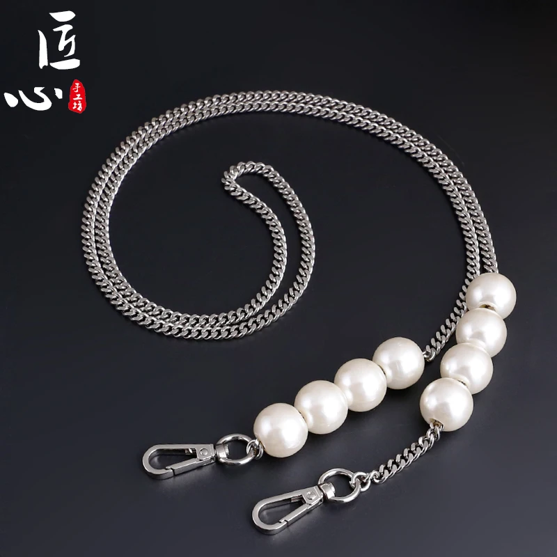 

New Fashion White Pearl Bag Alloy Mixed Pearl Chain Single Shoulder Handbagacrylic Short Chain, Customized color