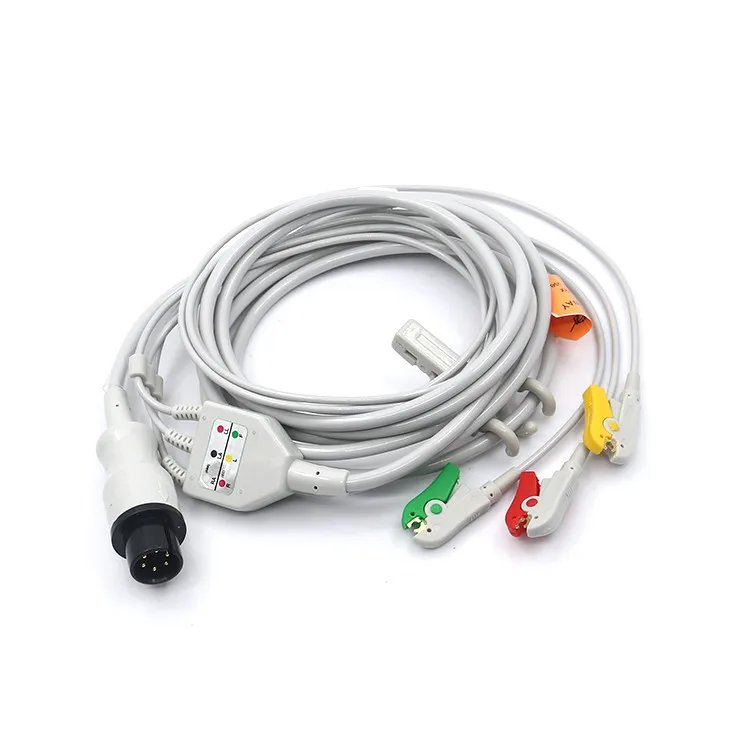 Universal 3 Lead Ecg Cable And Leadwires - Buy Ecg Cable And Leadwires ...