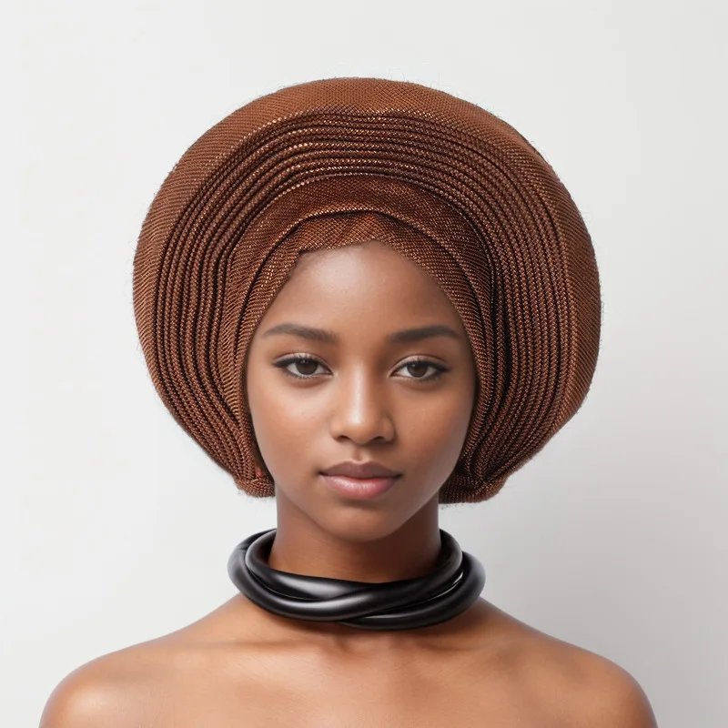 Elegant Nigerian Wedding Bun Hat