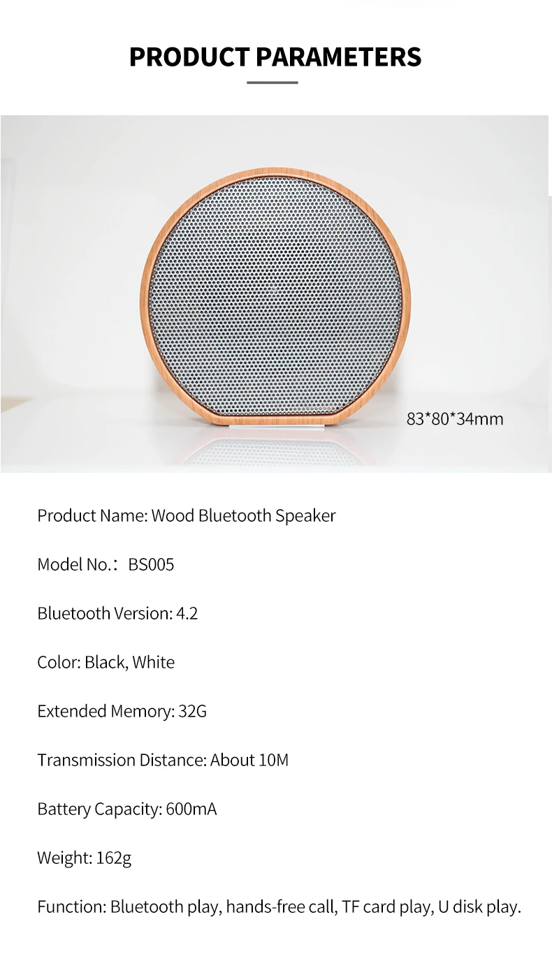 Mini Portable Outdoor Wooden Wireless Bluetooth Speaker Bamboo Hands Free Portable Blue Speaker - ANKUX.COM