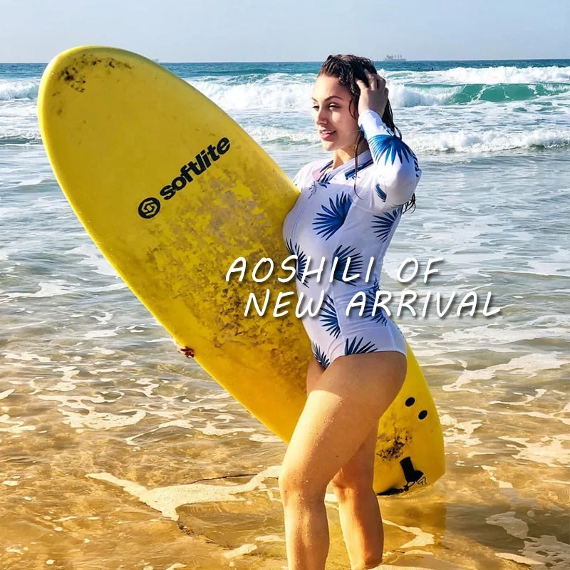 

AOSHILI 2021 Summer new one piece surfsuit women's quick drying sun proof long sleeve swimsuit diving suit