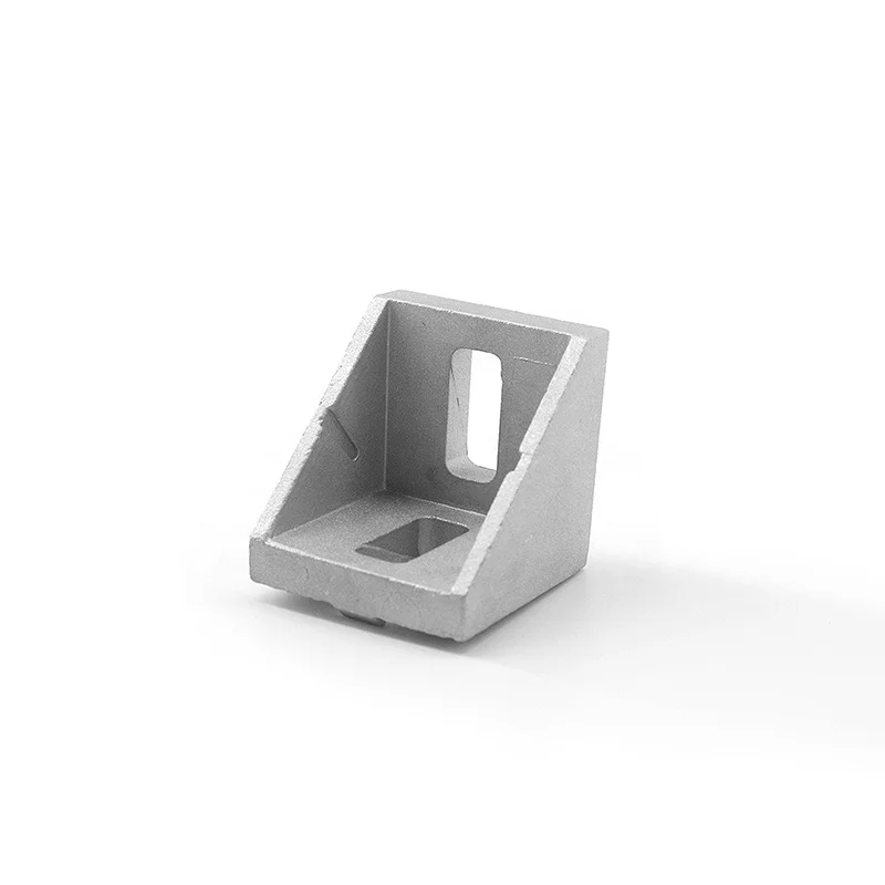 China Customization 4545E 2 Holes Inside Aluminium Corner Brackets Metal Shelf Bracket for Racing Simulator Conveyors 3030-2020