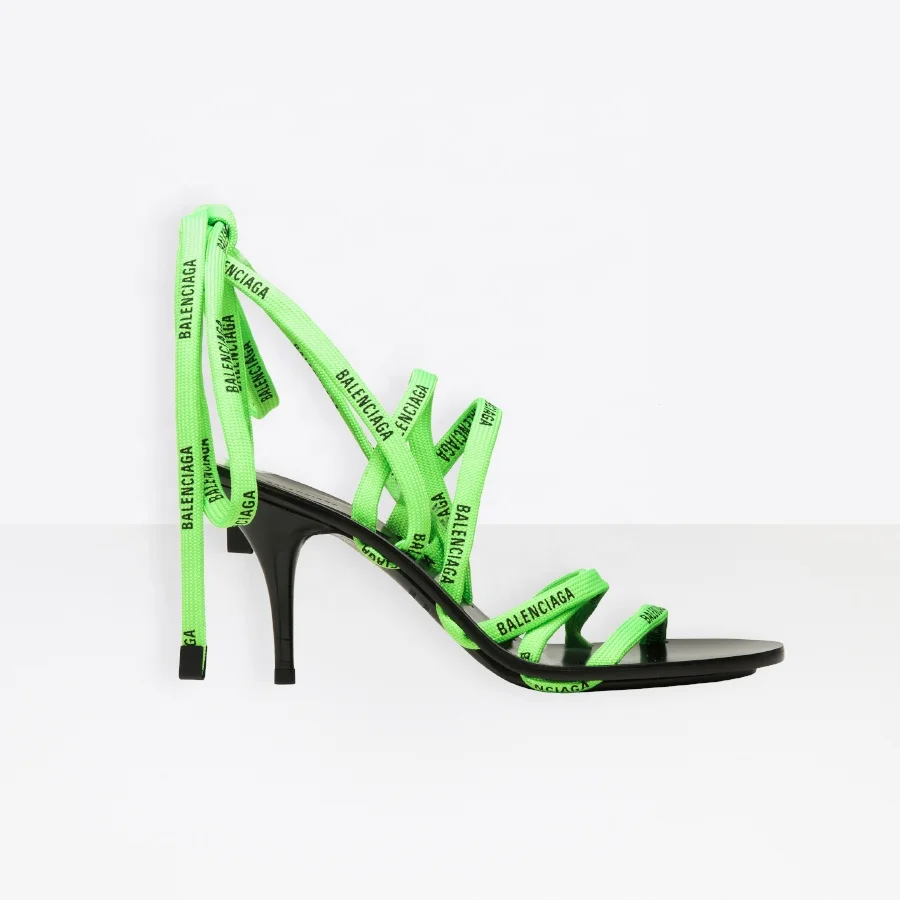 

Girl sandal custom logo 2020 lace up fashion neon green sandals for women and ladies 2020