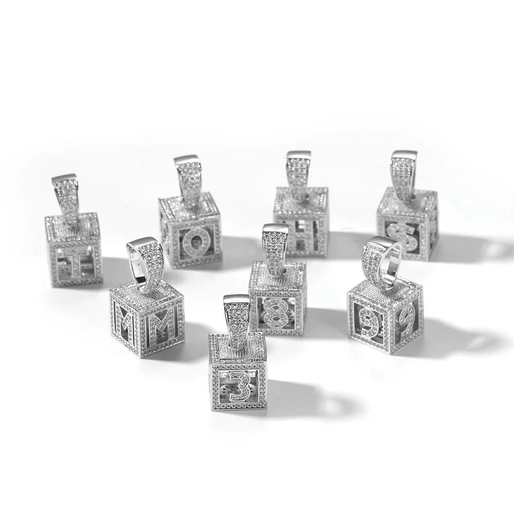

Custom Fashion Hip Hop Charm Pendant Hollow Square Letter Necklace Block Initial Pendant for Unisex, Picture