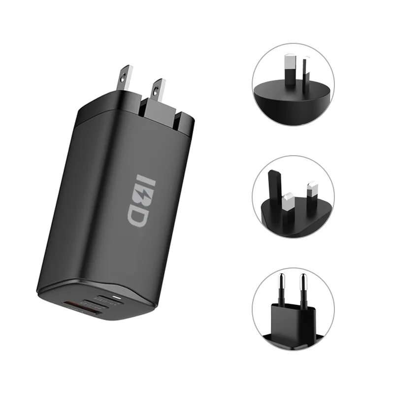 

IBD fast charging kc mini gan 65 wall charger kc certificate usb c gan charger power adaptor, Black and white