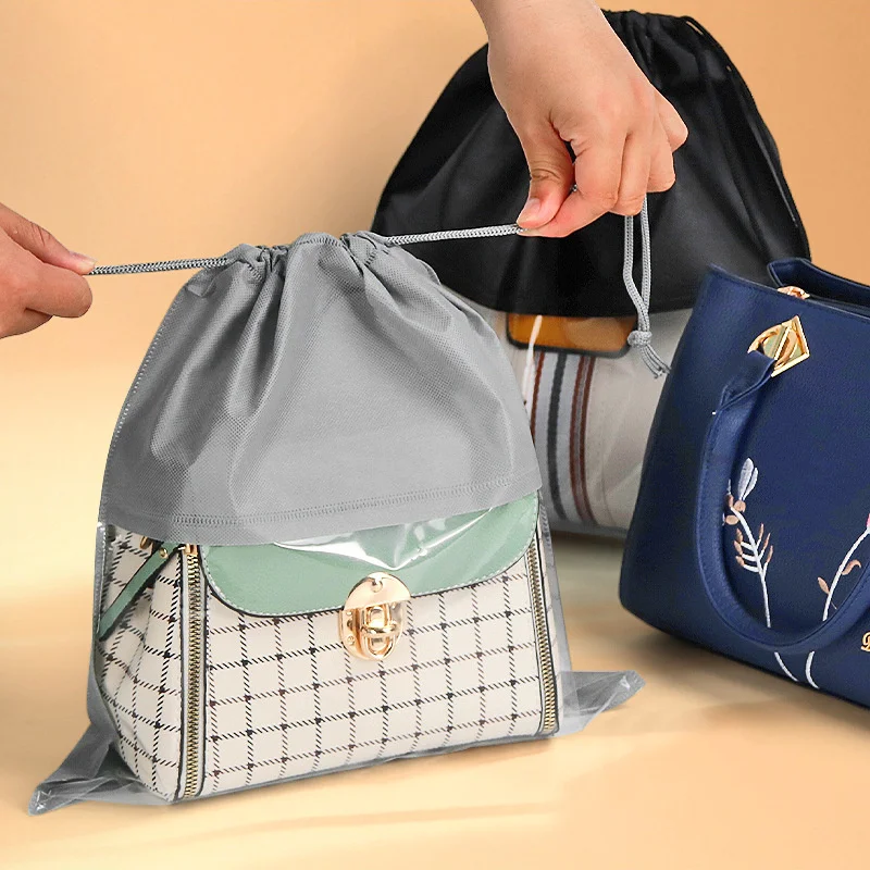 

Supplier Wholesale Non-woven Fabric Shoe Bag Custom Drawstring Dust Bag Covers for Handbag, Blue/red/black/white/green/yellow/customized color