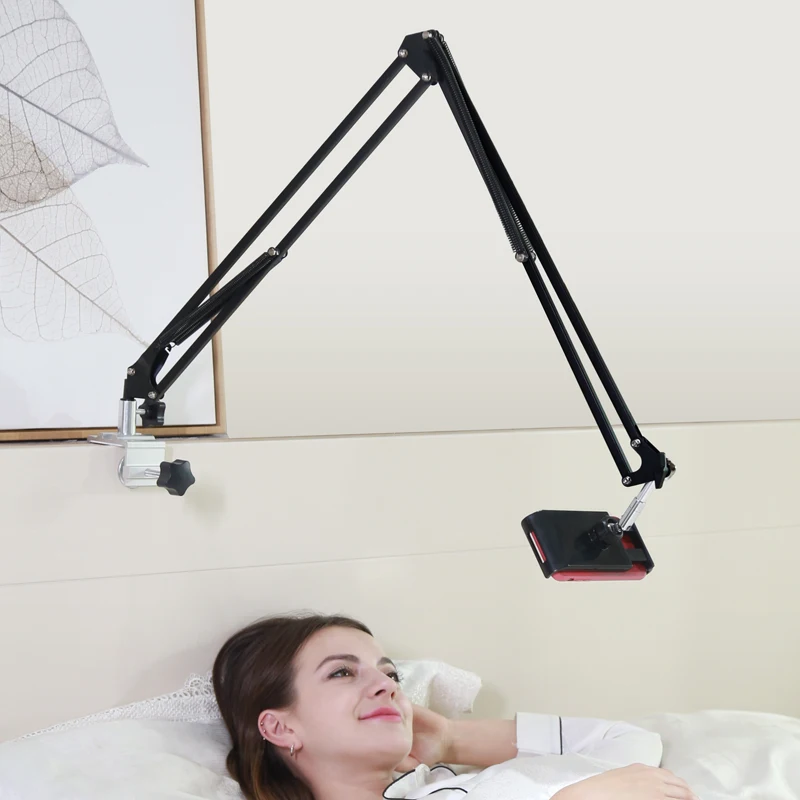 

100cm long arm Stand Long Arm Lazy Bracket Mobile Phone Holder, Black and white