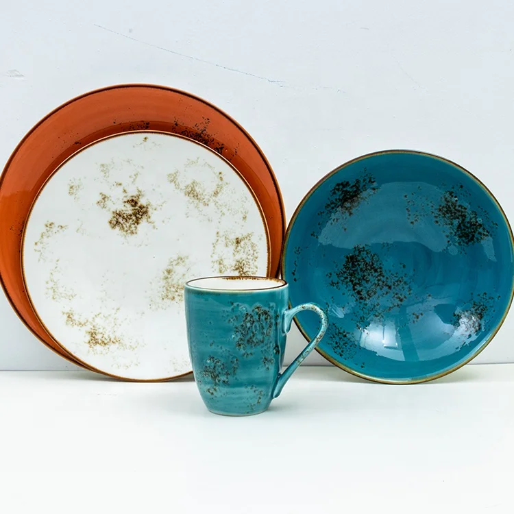 

4 12 16 24 sets bafei color glazed hospitality decoration christmas ceramic dinner plate porcelain dinnerware sets wholesale, Customized color