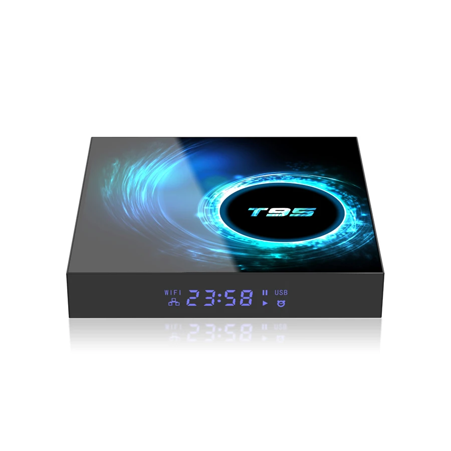 

2021 Latest T95 Smart Tv Box Android 10 6k 2.4g & 5g Wifi 128g 6k 16g 32gb 64gb 4k Quad Core Set-Top Box Media Player, Balck