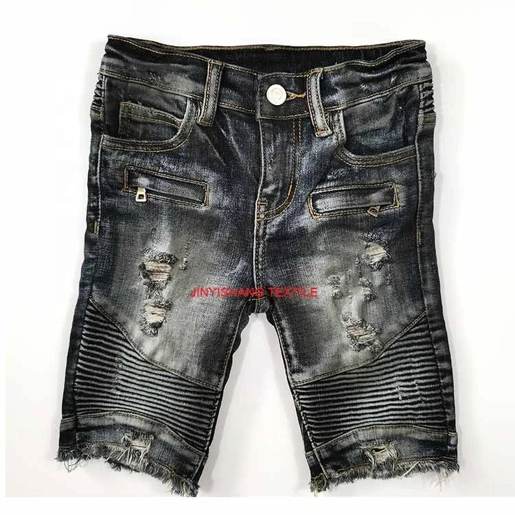 

In-Stock 2021 Distressed Vintage Kids Baby Short Jeans Children Trousers Denim Shorts Casual Pants for Big Boys Girls