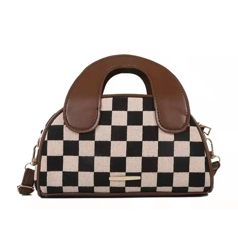 

Minority autumn and winter small bag female 2021 new fashion retro chessboard lattice Single Shoulder Messenger Bag personalized