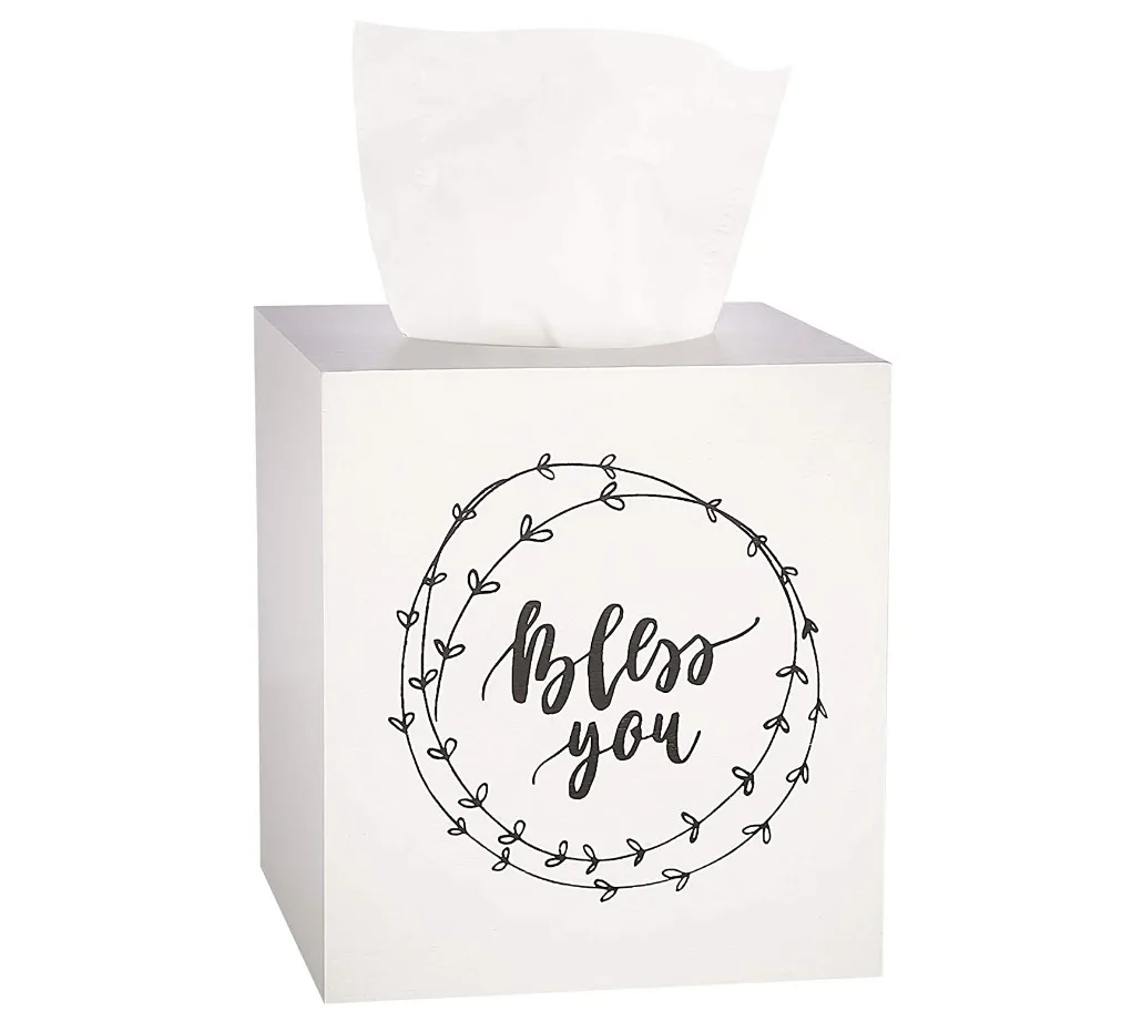 

White Wooden Tissue Box Holder - Perfect for Modern Rustic Home Decor, Customized color