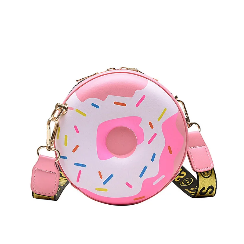 

quality designer handbags toddler children graffiti donut purse girls shoulder crossbody sling bags mini cute kids bag, 3 colors