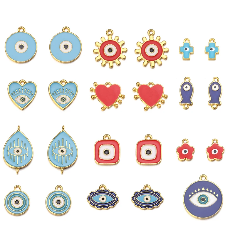 

2021 New Arrivial Charms 10pcs/bag Red Blue Eye Charms Pendant for DIY Jewelry Making