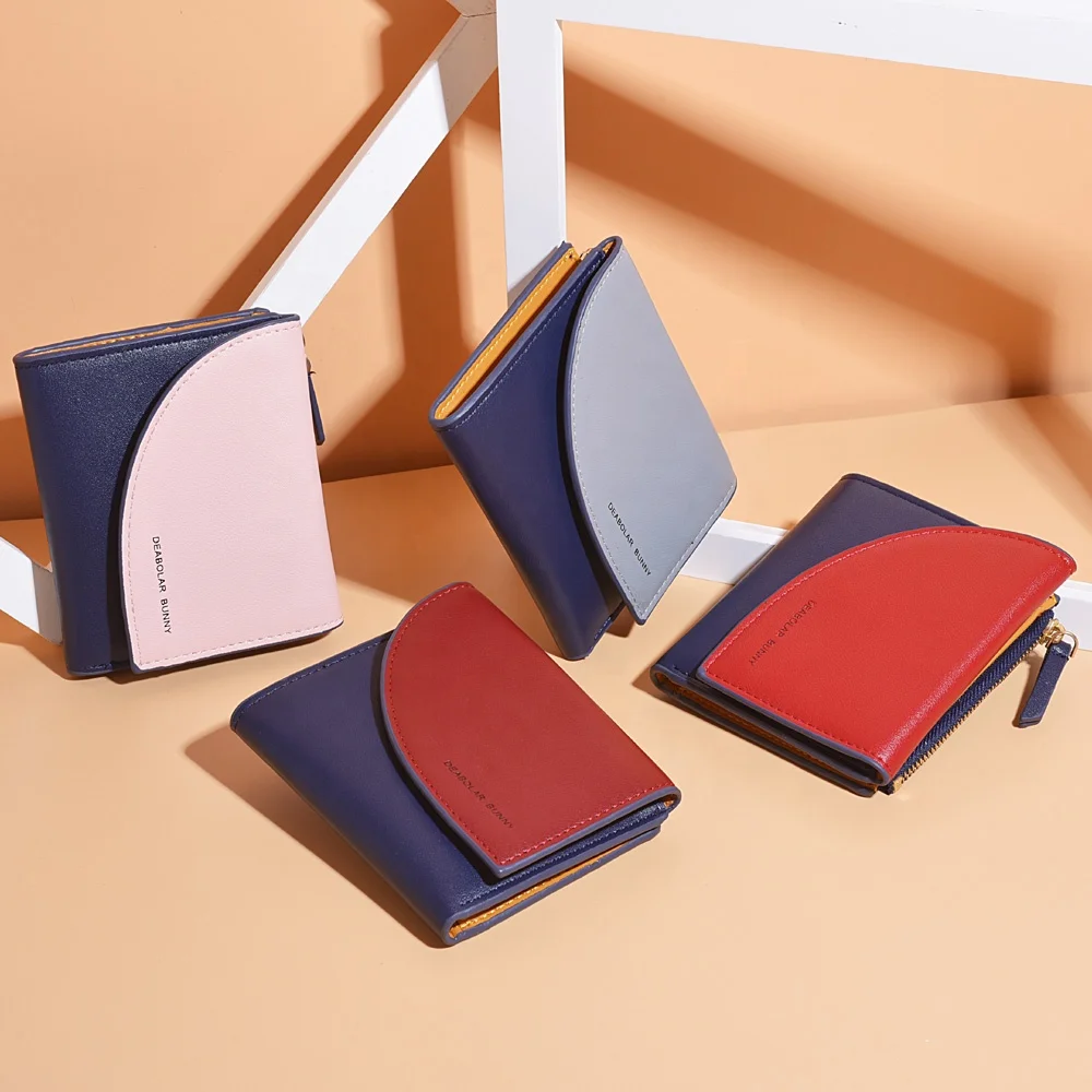 

Lady wallet fashionable pu leather Ladies Shopping Coin Purse hold money short wallet for girls, As pictures