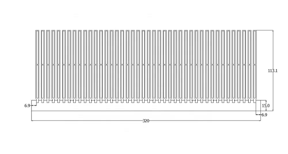 
China power aluminum heat sink is used for the inverter 500(W)*80(H)*400(L)mm 