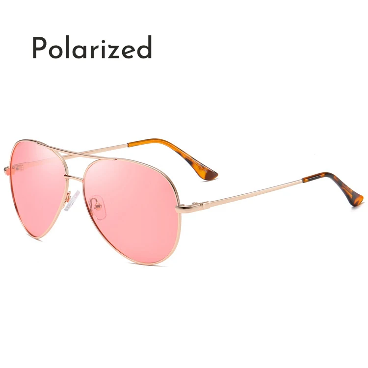 

wholesale fashion sun glasses men retro double bridge custom logo male TAC pilot polarized sunglasses women