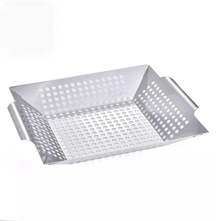 

In Stock Large Heavy Duty Grills Veggie Meat Fish and Shrimp BBQ Grilling Wok Vegetable Grill Basket