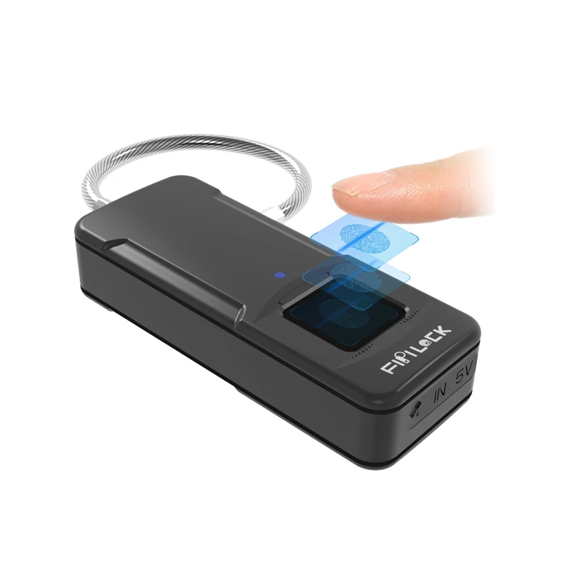 

FIPILOCK Biological fingerprint lock padlock manufacturer, Silver / black
