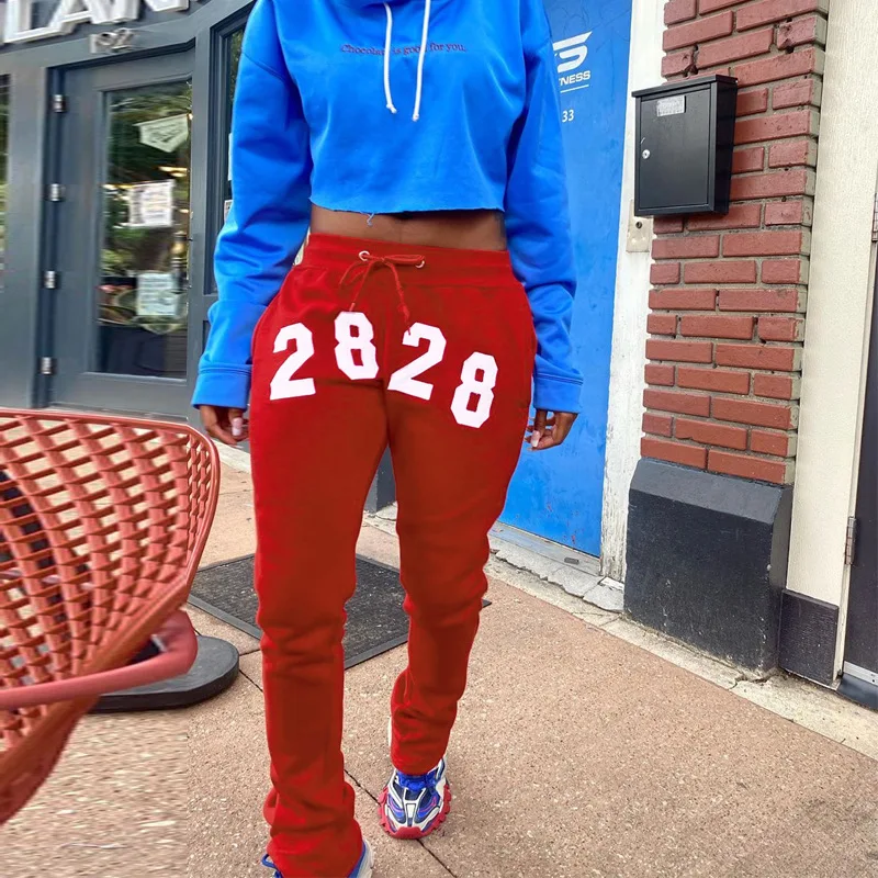 

Printed Letter Cotton trousers Sweatpants Women Fall bottom Workout joggers For Women's Running string Pants Sport wear