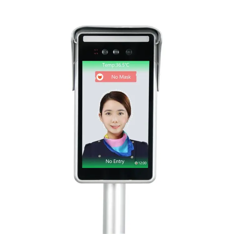 Mobile Installation 1080P Screen Resolution Measurement Detector Camera Masked Face Recognition Body Temperature Instrument