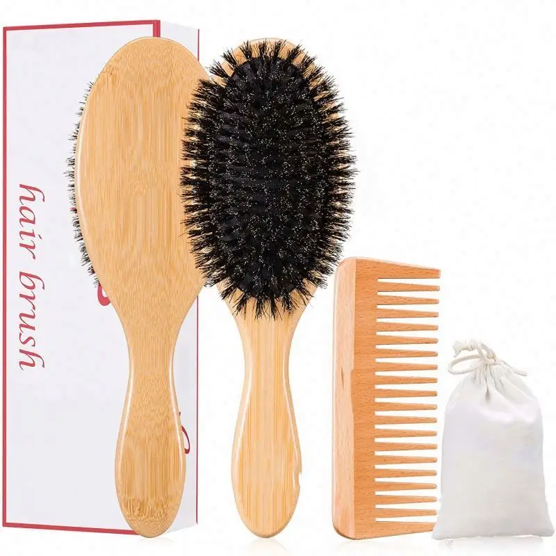 

Terra Double Eco Rainbow Metal Handle Bombo Teeth Babies Hairbrush High Qualiti Salon Wooden Wood Organic Hair Brush