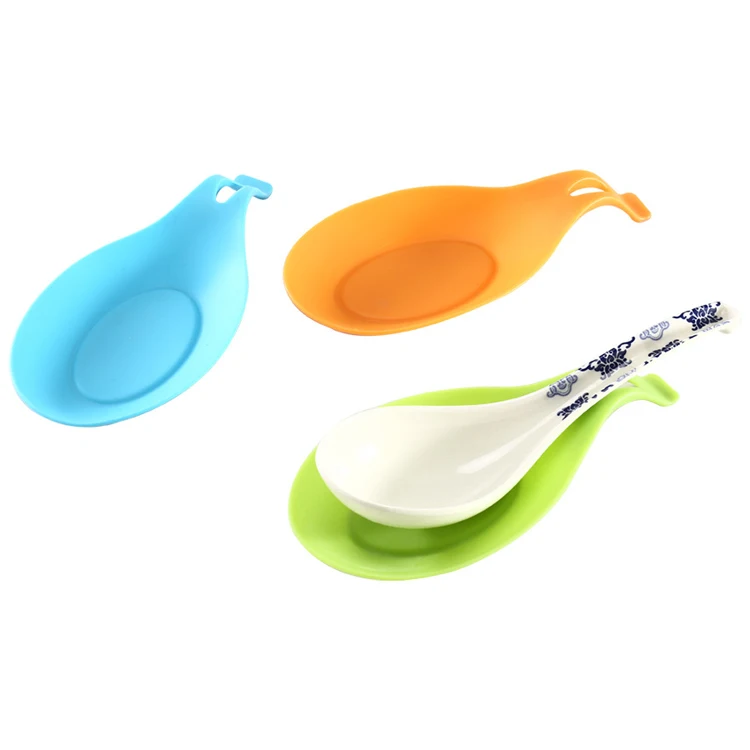 

Small cute table helper BPA free wholesale custom silicone spoon holder,Heat resistant silicone spoon stand,Sponge tray rest, Stock colors/pantone colors