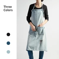 

Japanese blue Denim Adult Jeans Aprons Uniform Unisex For Woman Men's Male Lady's Kitchen Cooking Gifts