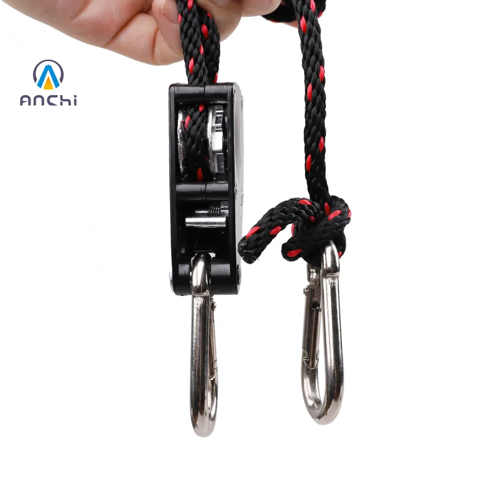 150lbs 14 rope ratchet tie down with metal pulley and carabiner hooks ...
