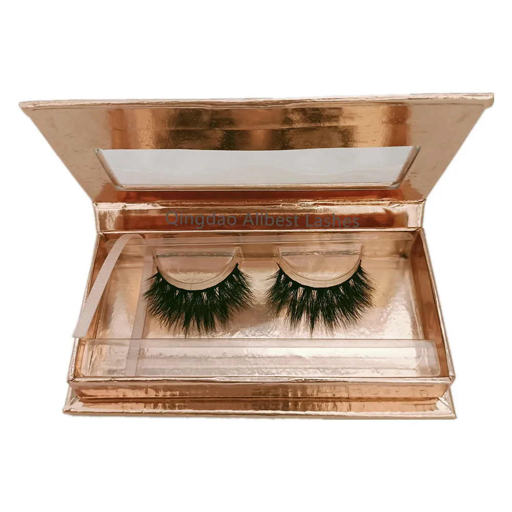 

Rose Gold Eyelash Packing Box, Custom Order Mink Lashes with Private Label Packing Case