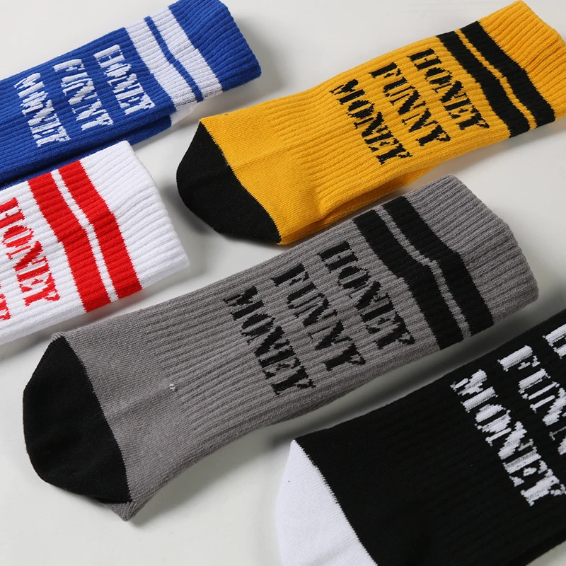 

New Product Cotton Men Women Sport Crew Sock Funny Skateboard Socks, As pic