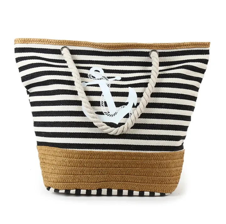 

Large Canvas Beach Travel Bag with drawstring , logo customized