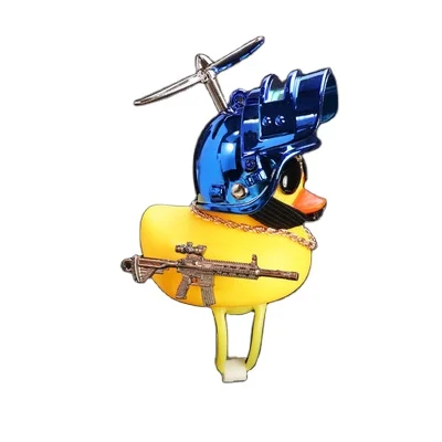

Standing Duck Bicycle Bell Broken Wind Helmet Small Yellow Duck MTB Road Bike Motor Riding Cycling Duck With Helmet Bell, As the pictures show