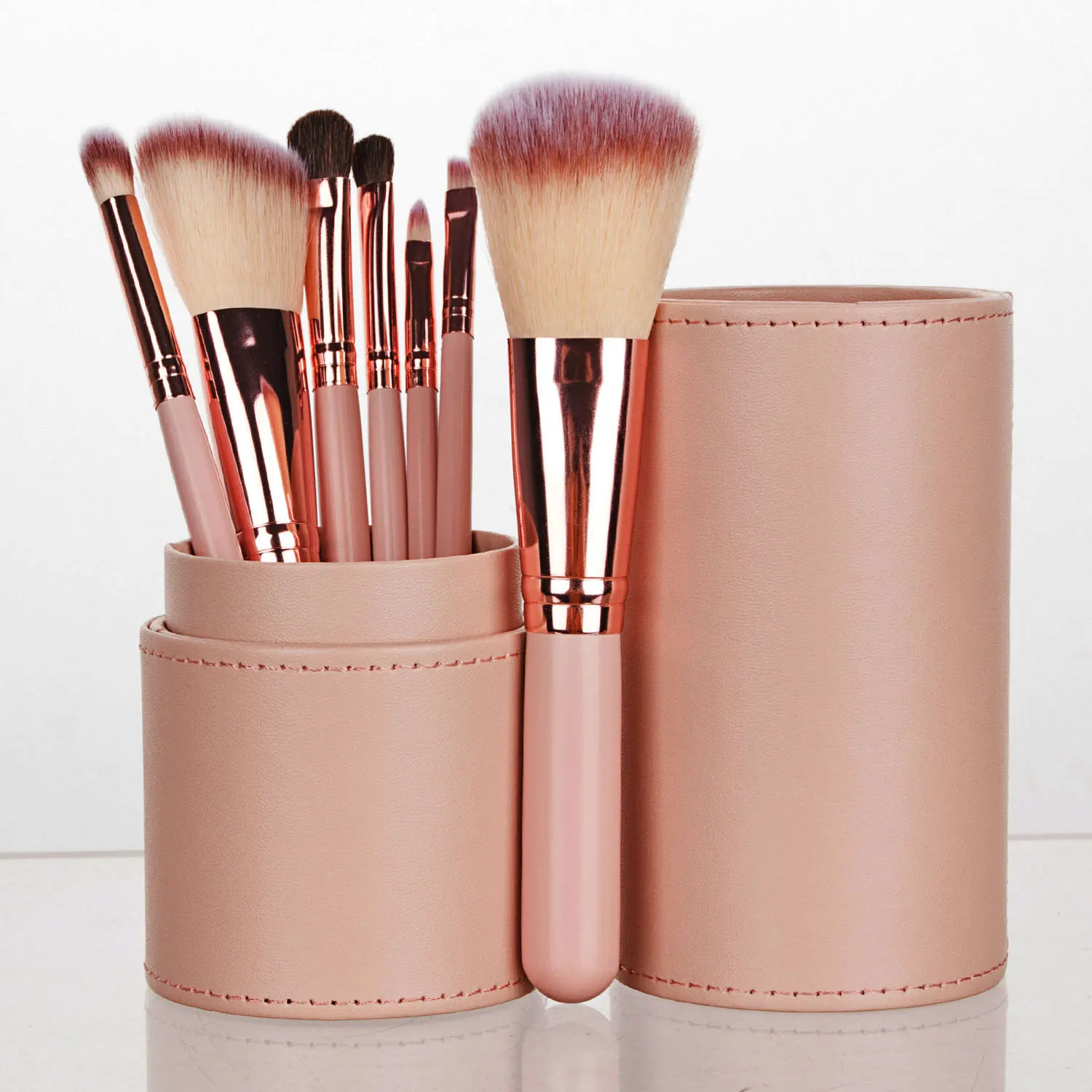

1-7-20 7 pcs 7pcs high quality private label makeup brush set with cylinder case, Multipal colours