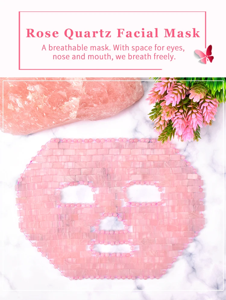 Rose Quartz - a Reusable Cold Therapy Face Anti-aging Facial Skincare Tool Sheet Mask Sheetmask Female Beauty Products Accept