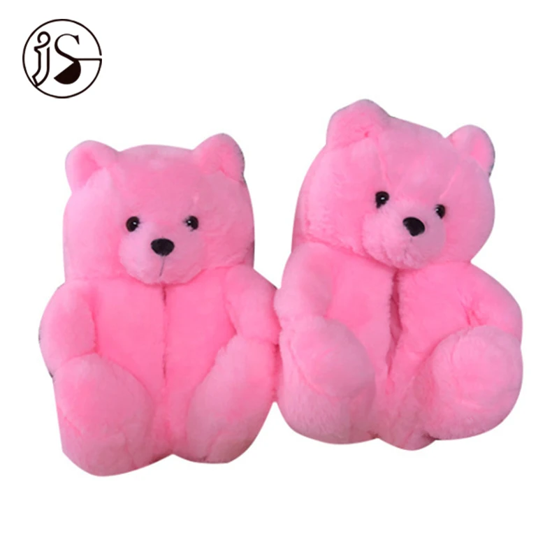 

Hot Styles bear slippers fuzzy bear New Arrival fur slides shoes plush teddy bear slippers lovely comfy indoor slides 2021
