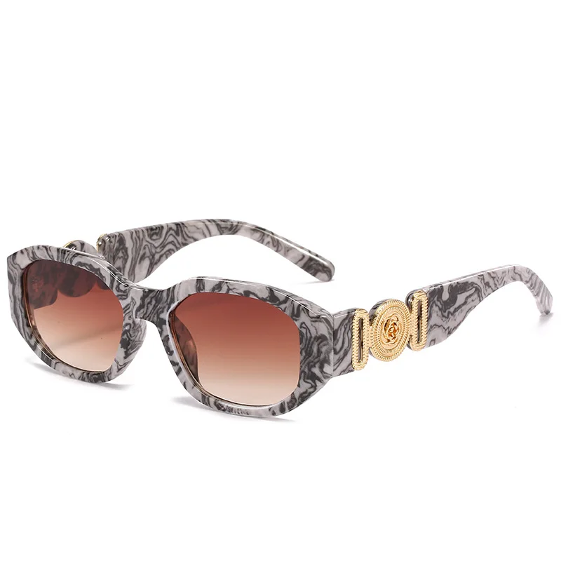 

2022 New fashion wholesale women small square retro sun glasses metal custom printed sunglasses