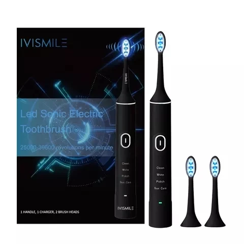 

2021 IVISMILE Best Selling IPX7 Waterproof Food Grade Adult Led Teeth Whitening Sonic Electric Toothbrush, White/black/pink