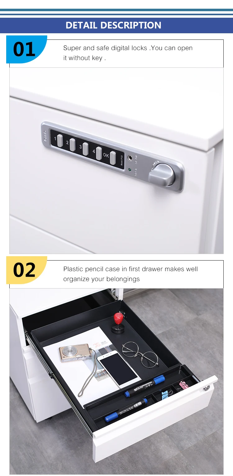 White Sliding Metal Movable Pedestal Steel Structure File Remove Drawer Buy Sliding